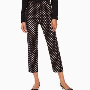 Kate Spade Diamond Jacquard Cigarette Pants 00 Mid Rise Straight Leg Cropped